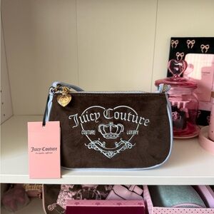 Juicy Couture Girlie Royalty Brown and Blue Wristlet
